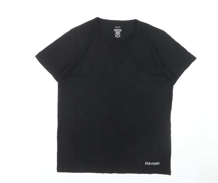 Lyle & Scott Men's Black Cotton T-Shirt, Size L