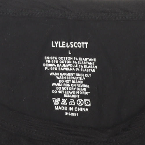 Lyle & Scott Men's Black Cotton T-Shirt, Size L