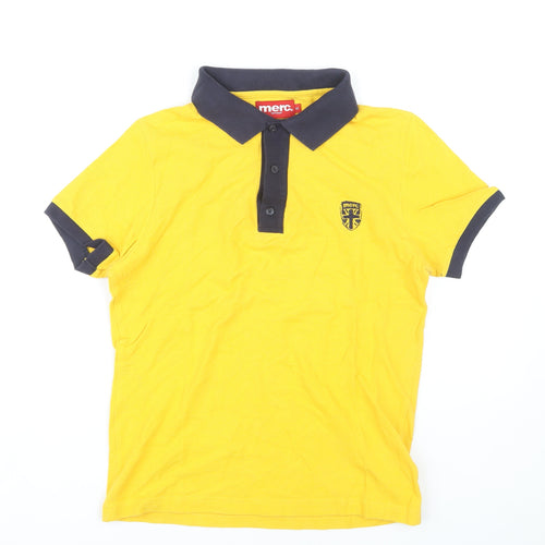 Merc Men's Yellow Short Sleeve Polo Shirt S