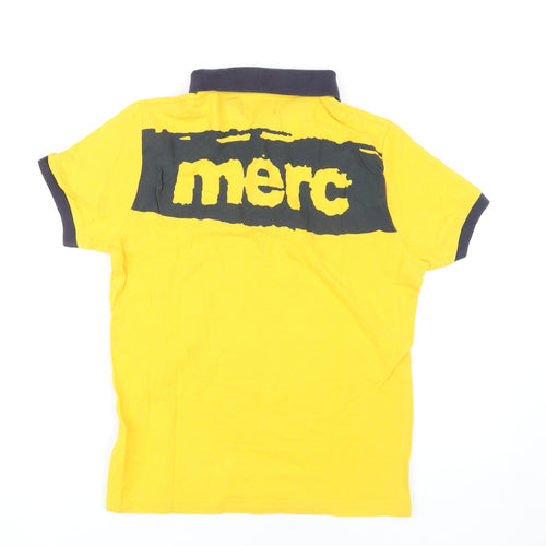 Merc Men's Yellow Short Sleeve Polo Shirt S