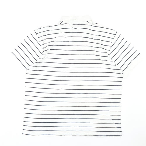 Fred Olsen Men's White 2XL Striped Polo Shirt