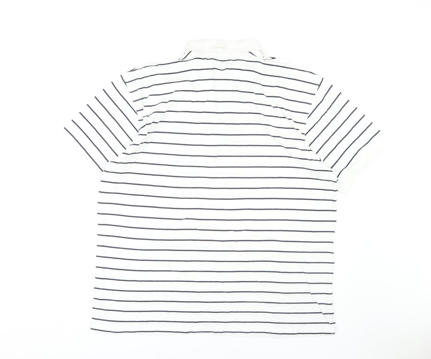 Fred Olsen Men's White 2XL Striped Polo Shirt
