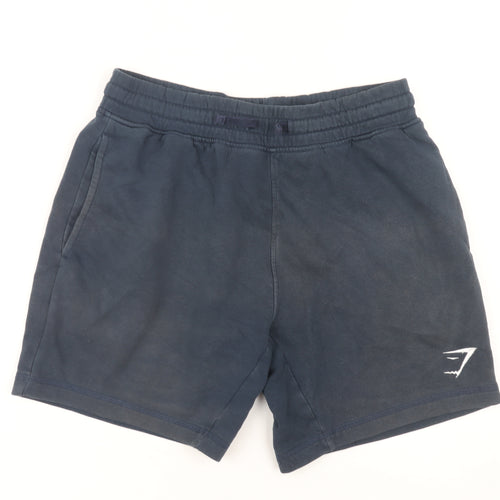 Gymshark Men's Blue Sweat Shorts - S, Casual, Elastic Waist