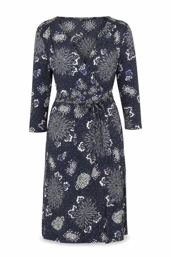 Front view of Marks & Spencer Women's Multicoloured Floral Wrap Dress, size 14