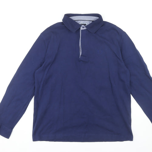 Umberto Men's Blue 2XL Long Sleeve Polo Shirt