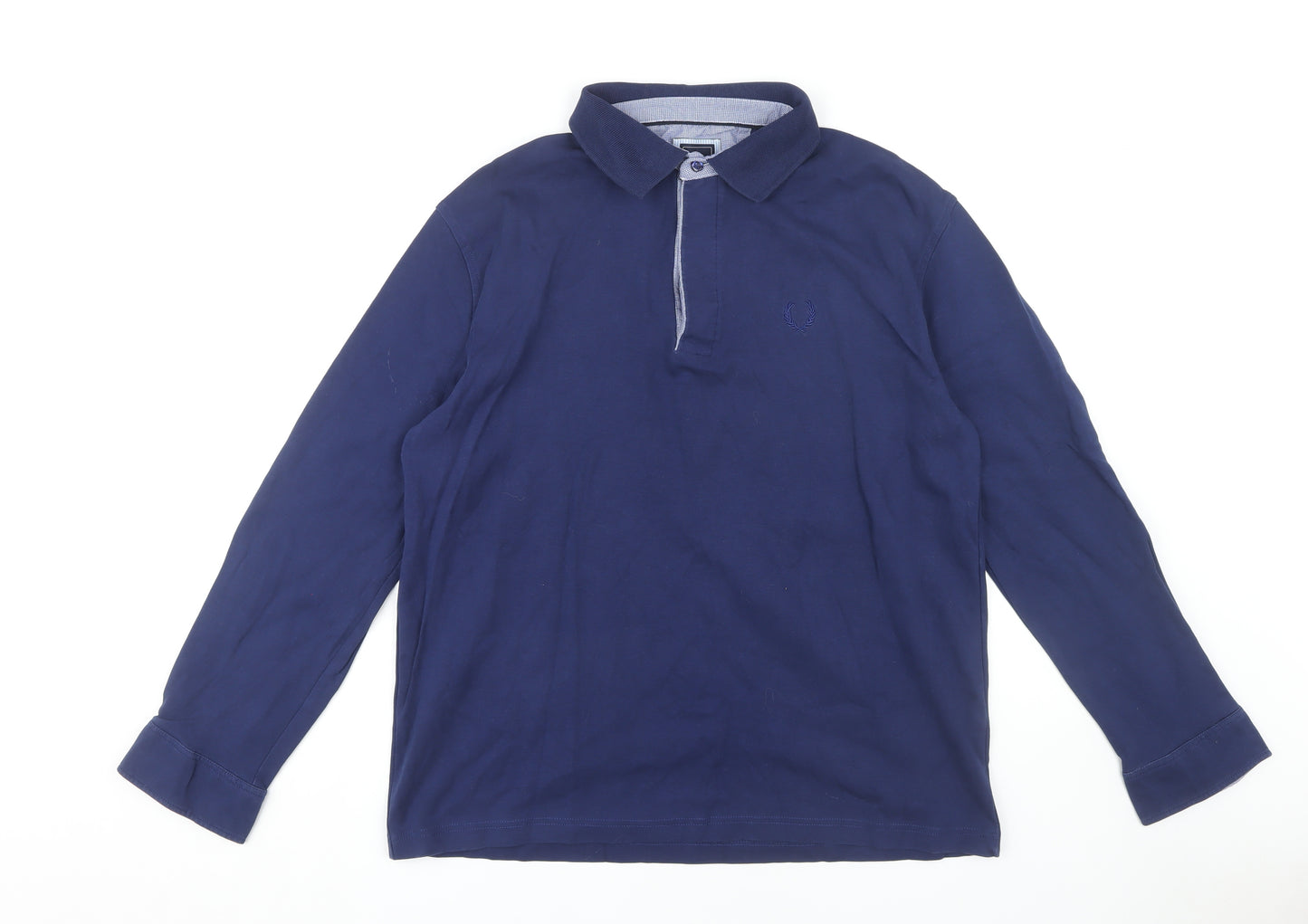 Umberto Men's Blue 2XL Long Sleeve Polo Shirt
