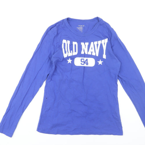 Old Navy Blue Boys Long Sleeve Graphic T-Shirt M