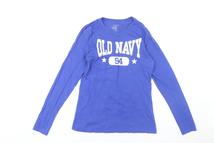 Old Navy Blue Boys Long Sleeve Graphic T-Shirt M