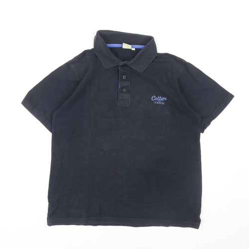 Cotton Traders Men's Black Polo Shirt S Solid