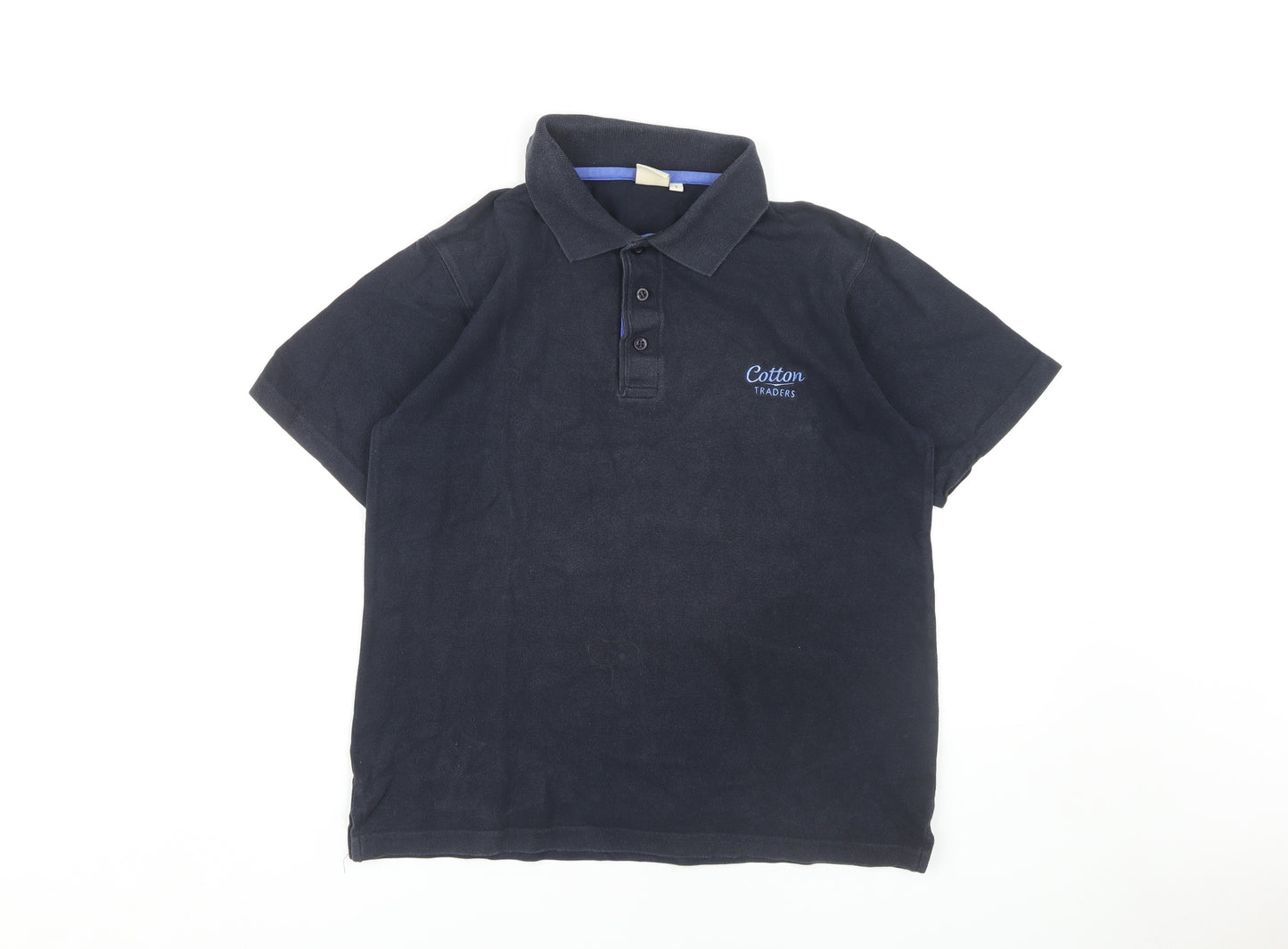 Cotton Traders Men's Black Polo Shirt S Solid