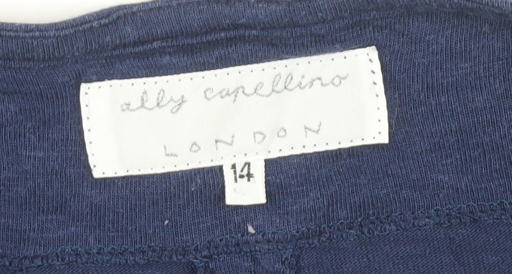 Ally Capellino Women’s Blue Button-Up Top Size 14