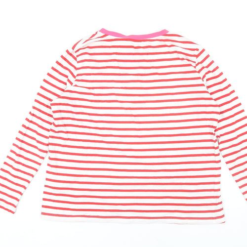 Marks and Spencer Women's Red Striped T-Shirt, Size 14