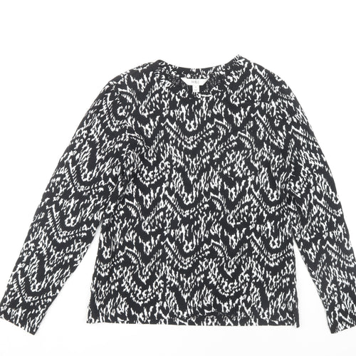 Marks and Spencer Women's Black Geometric Blouse M
