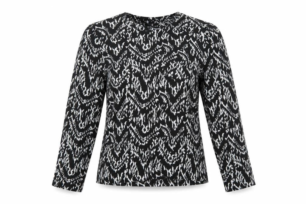 Front view of Marks & Spencer Women's Black Geometric Blouse M
