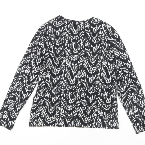 Marks and Spencer Women's Black Geometric Blouse M