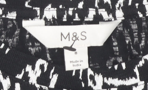 Marks and Spencer Women's Black Geometric Blouse M