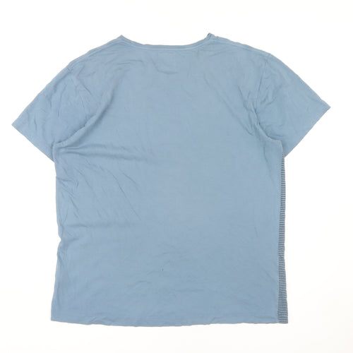 Quiksilver Men's XL Blue Striped Crew Neck T-Shirt