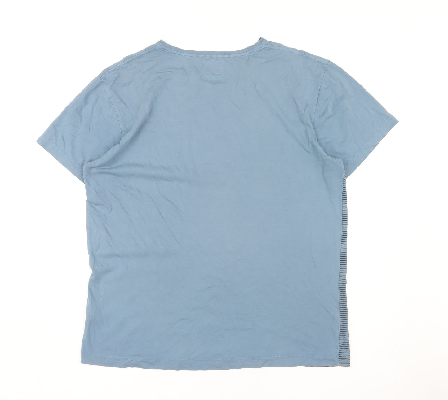 Quiksilver Men's XL Blue Striped Crew Neck T-Shirt