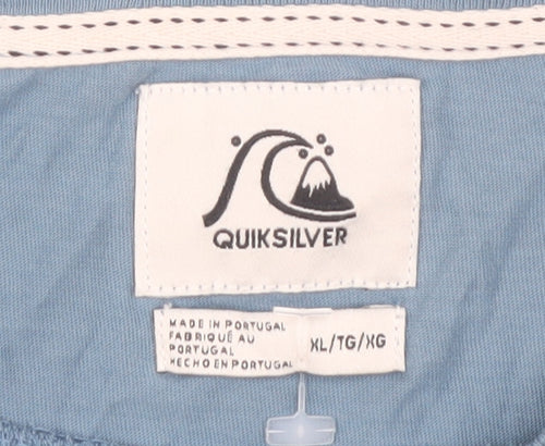 Quiksilver Men's XL Blue Striped Crew Neck T-Shirt
