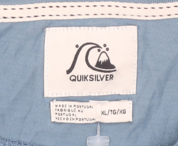 Quiksilver Men's XL Blue Striped Crew Neck T-Shirt