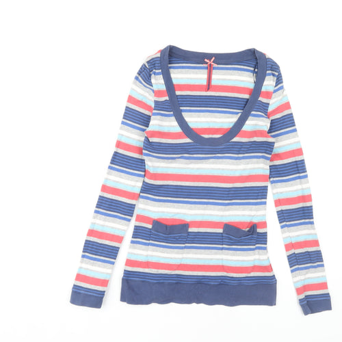 Next Women Multicoloured Striped T-Shirt Size 12