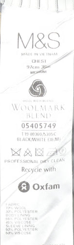 Marks and Spencer Men's Black Wool Blazer, Size 38