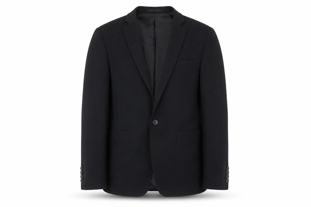 Front view of ASOS Men's Black Blazer, UK 36, Regular Fit, Formal