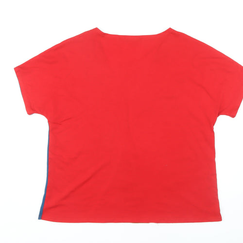 YIDARTON Women's Red Colourblock T-Shirt, 2XL