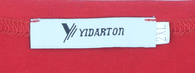 YIDARTON Women's Red Colourblock T-Shirt, 2XL