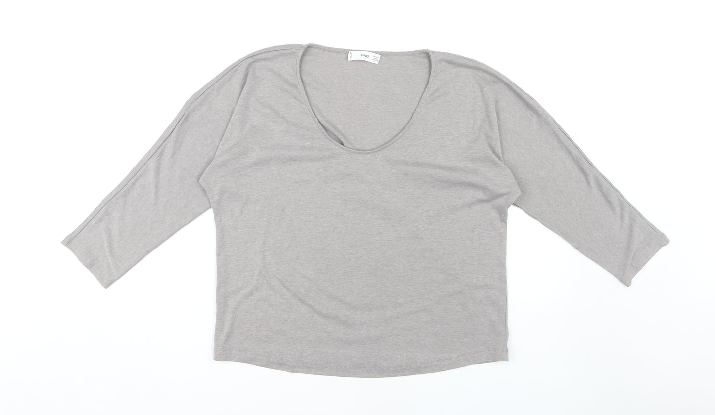 MNG Women's Grey T-Shirt XS with 3/4 Sleeves