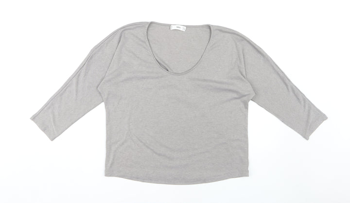 MNG Women's Grey T-Shirt XS with 3/4 Sleeves