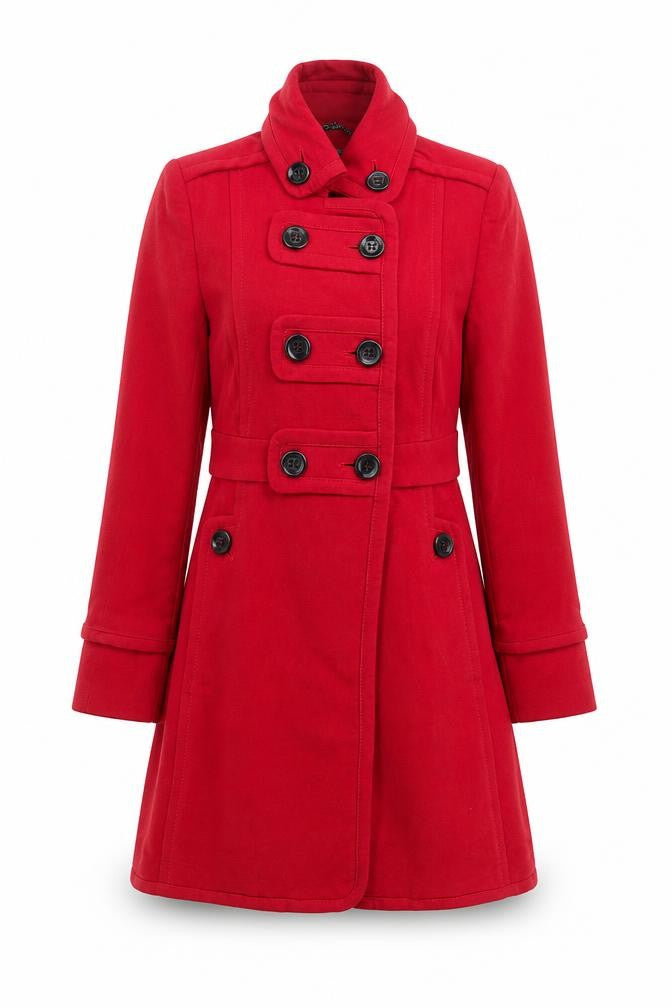 Front view of Mango Suit Women's Red Trench Coat, size 12