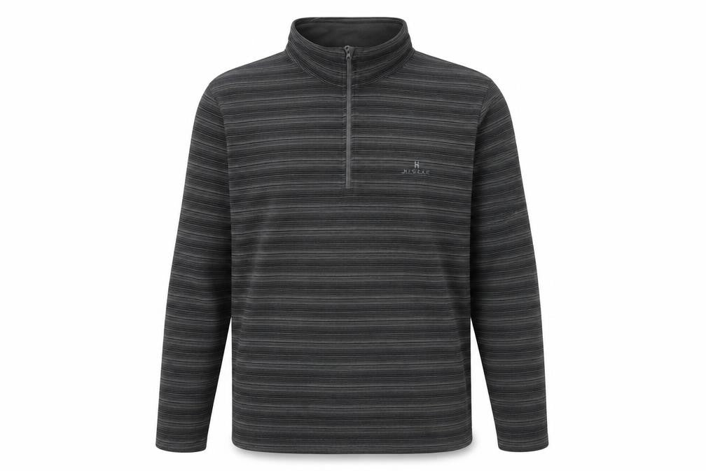 Front view of Hi Gear Men's Black 2XL 1/2 Zip Sweatshirt