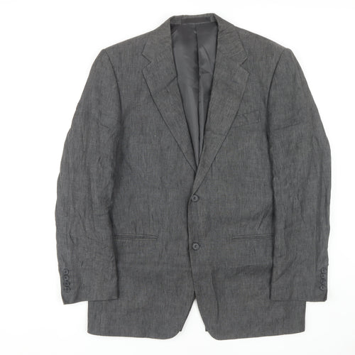 Marks and Spencer Men's Grey Blazer, Size M, Single-Breasted