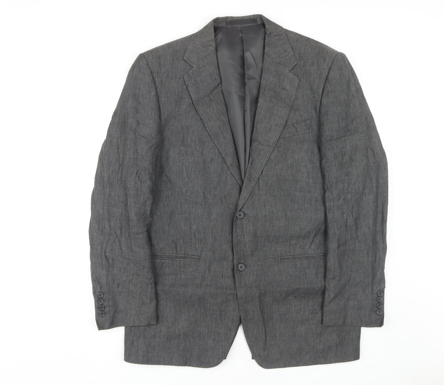 Marks and Spencer Men's Grey Blazer, Size M, Single-Breasted