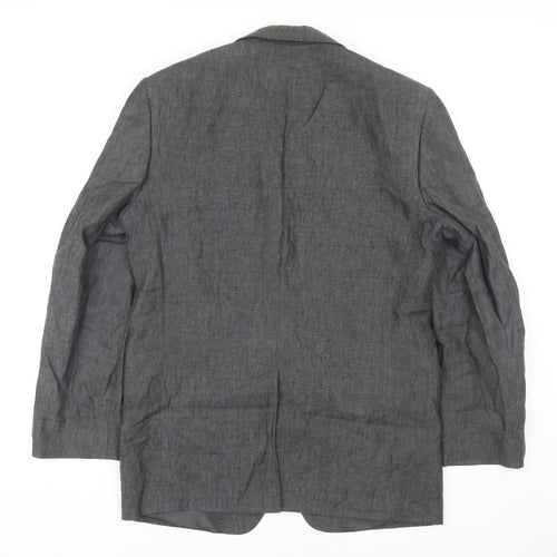 Marks and Spencer Men's Grey Blazer, Size M, Single-Breasted