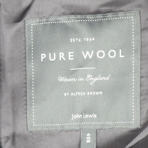 John Lewis Men's Grey Blazer 40R Wool Regular Fit