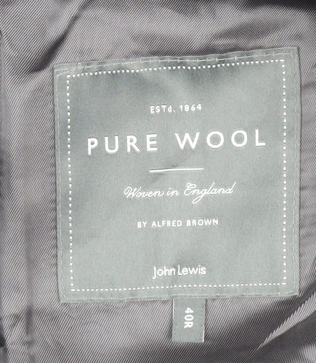 John Lewis Men's Grey Blazer 40R Wool Regular Fit