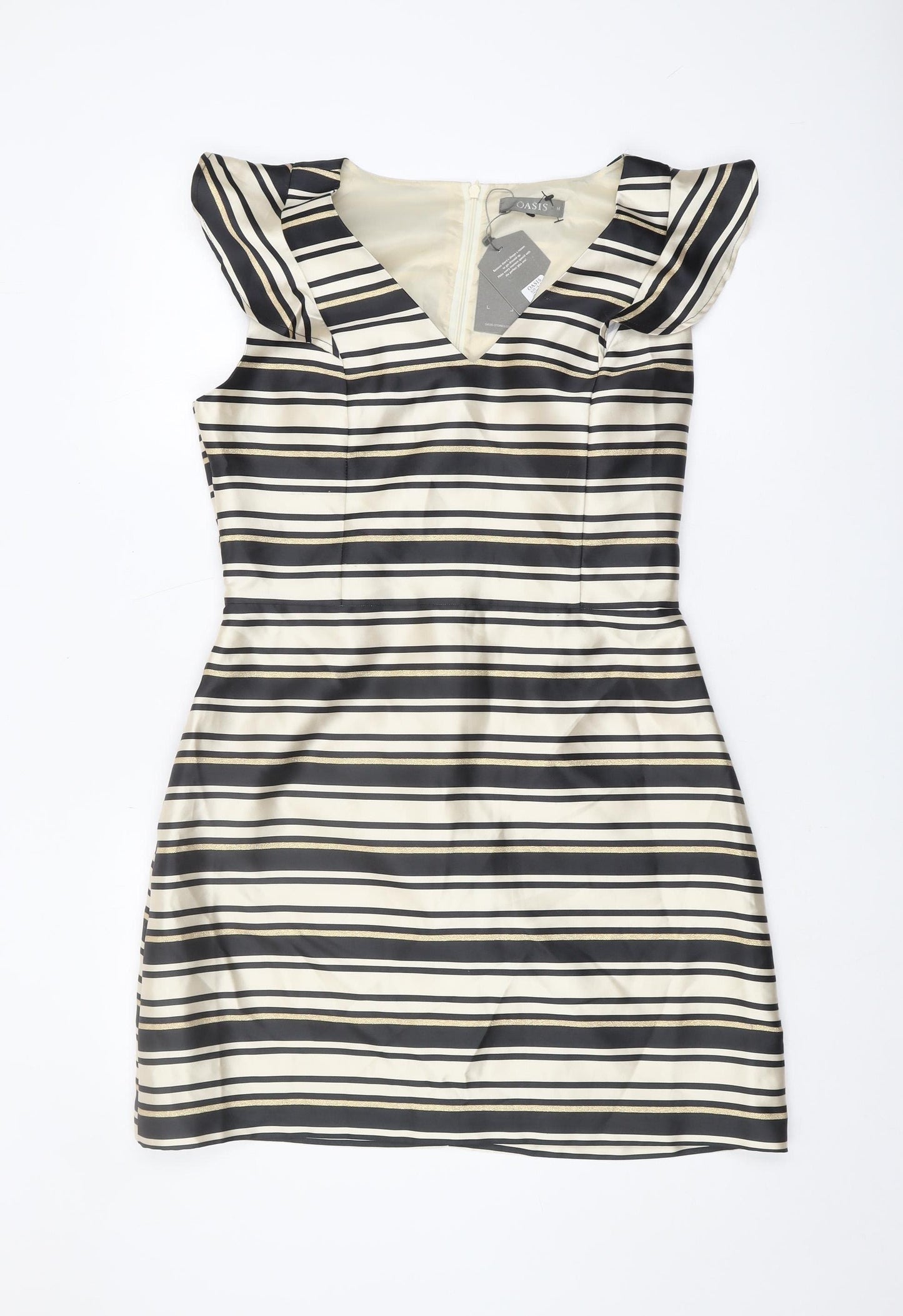 Oasis Women's Striped Multicoloured Dress Size 14