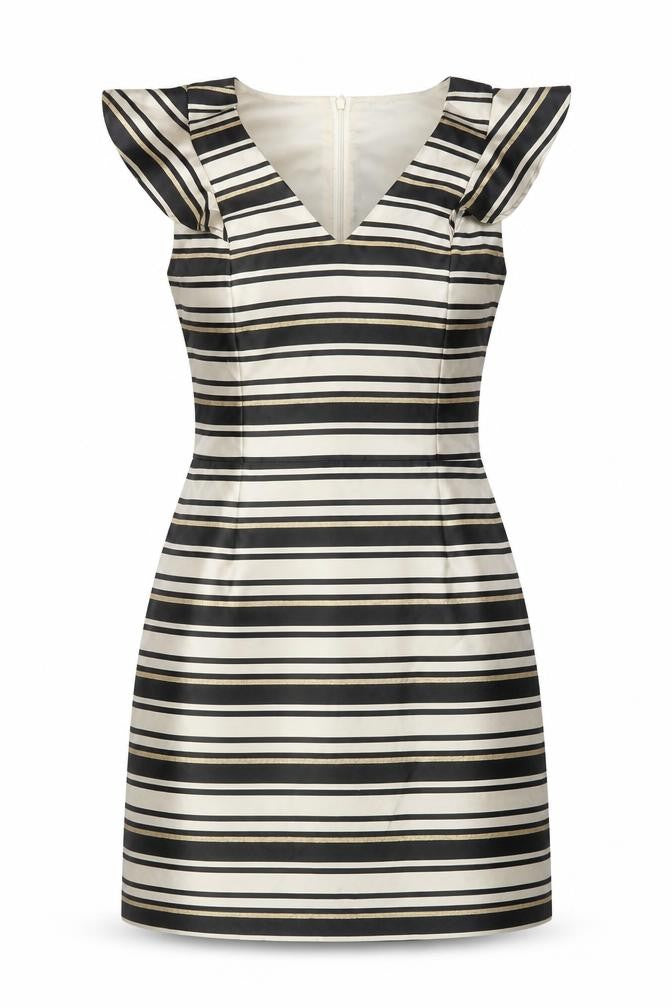 Front view of Oasis Women's Striped Multicoloured Dress, size 14