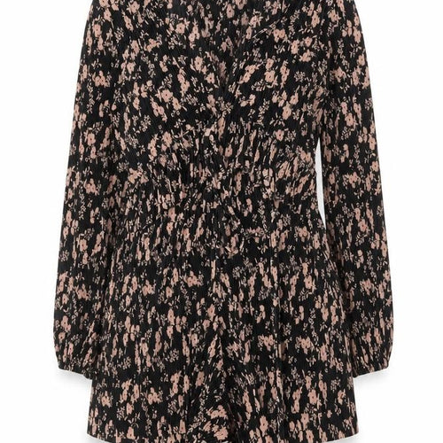 Topshop Women's Black Floral Playsuit Size 6 Petite
