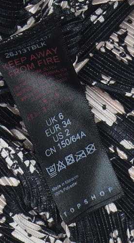 Topshop Women's Black Floral Playsuit Size 6 Petite