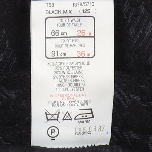 St Michael Women's Black Pencil Skirt Size 12 Short