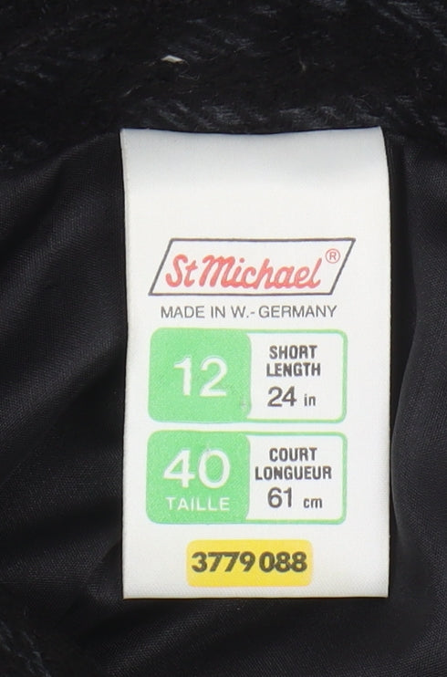 St Michael Women's Black Pencil Skirt Size 12 Short