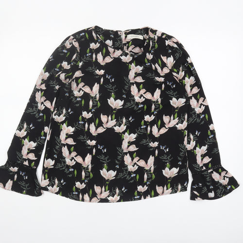 Oasis Women's Black Floral Blouse Size 10