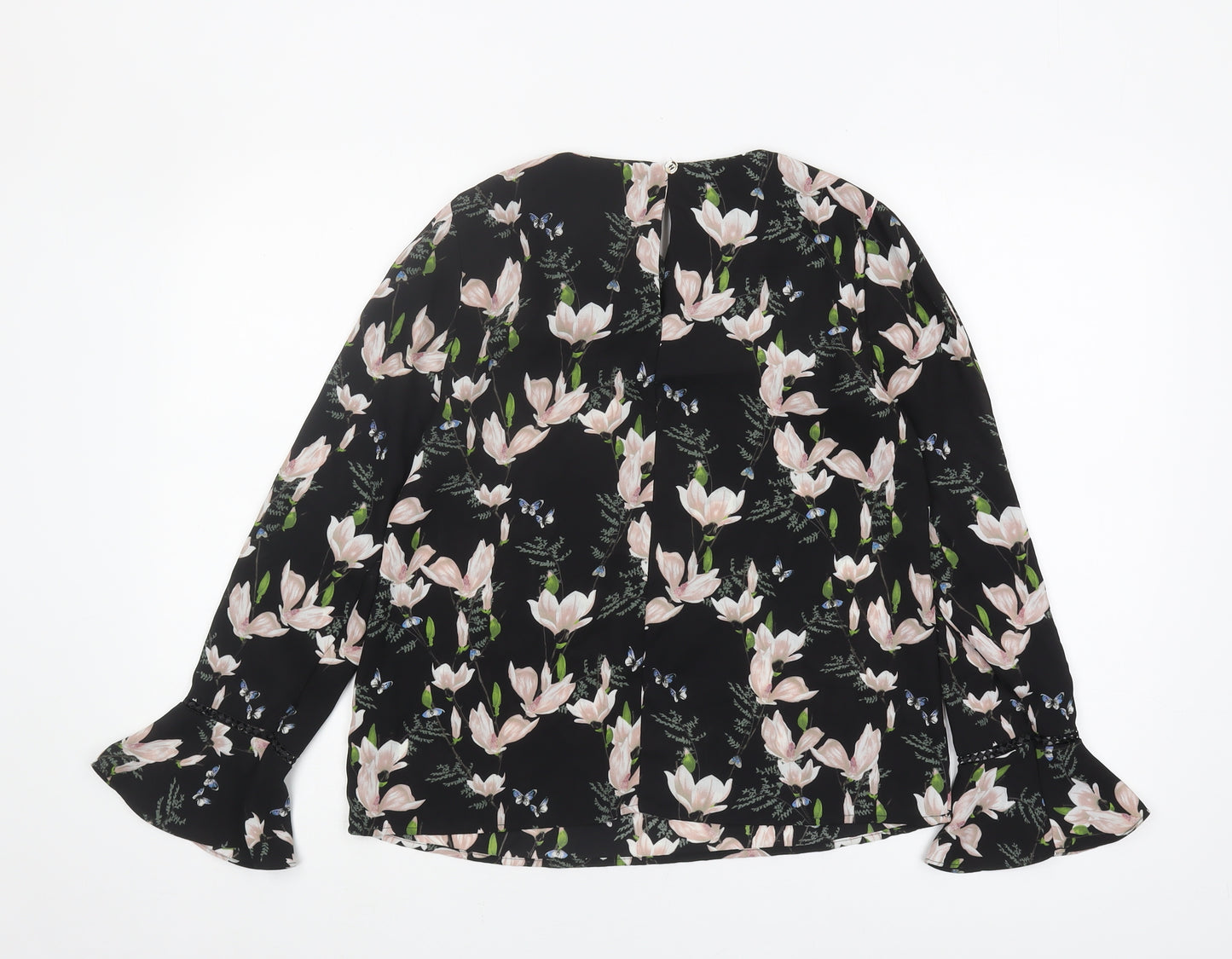 Oasis Women's Black Floral Blouse Size 10