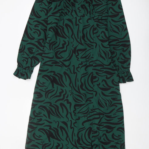 New Look Tall Green Animal Print Dress, Size 12