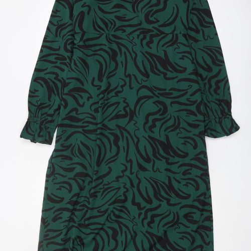 New Look Tall Green Animal Print Dress, Size 12