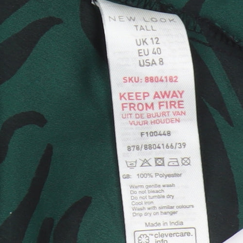 New Look Tall Green Animal Print Dress, Size 12