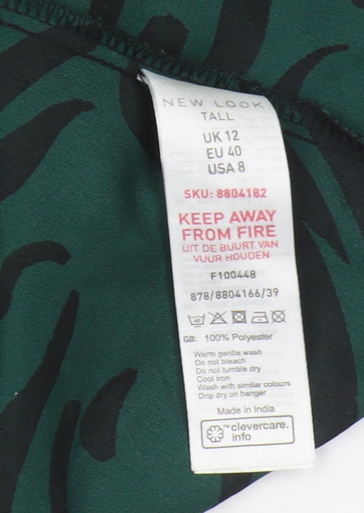 New Look Tall Green Animal Print Dress, Size 12